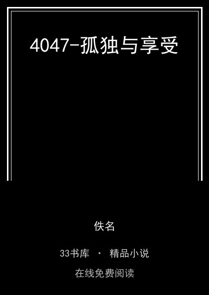 4047-孤独与享受封面