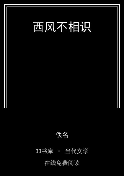 西风不相识封面