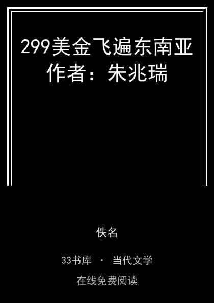 299美金飞遍东南亚作者：朱兆瑞封面
