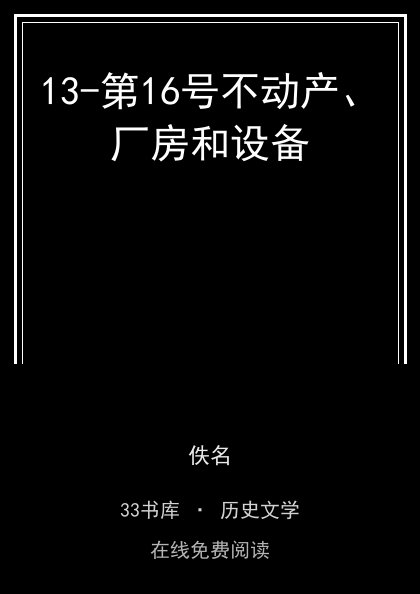 13-第16号不动产、厂房和设备封面