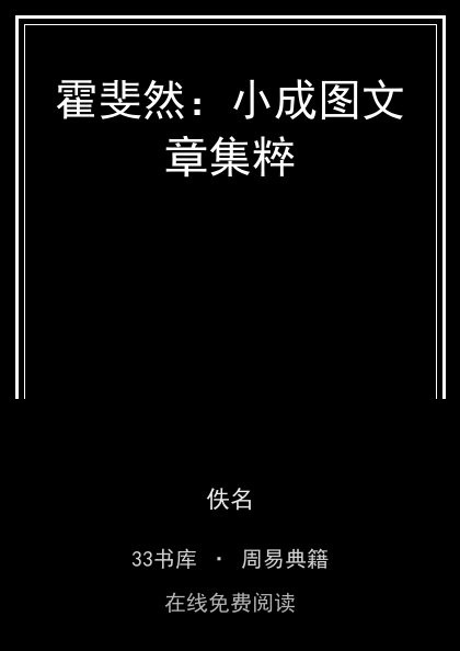 霍斐然：小成图文章集粹 封面