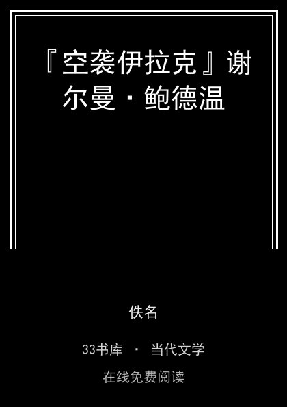 『空袭伊拉克』谢尔曼·鲍德温 封面