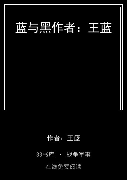 蓝与黑作者：王蓝封面