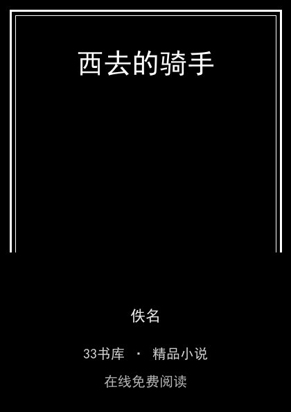 西去的骑手封面